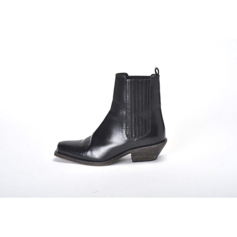 FREE PEOPLE Cassidy Leather Chelsea Booties Black Size 37